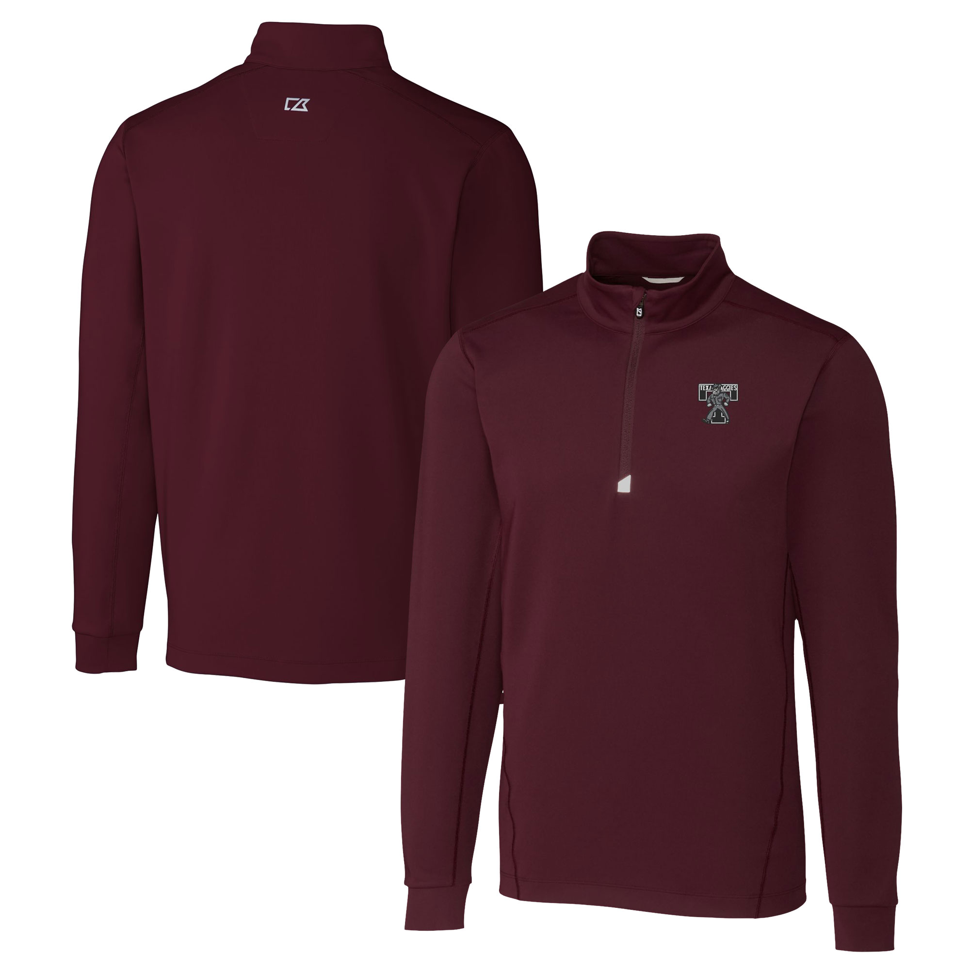 Men's Cutter & Buck Maroon Texas A&M Aggies Vault DryTec Traverse Stretch Quarter-Zip Pullover