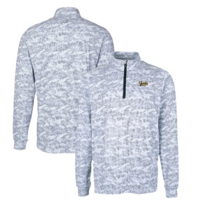Men's Cutter & Buck Charcoal Vanderbilt Commodores Big & Tall Traverse Camo Print Stretch Quarter-Zip DryTec Top