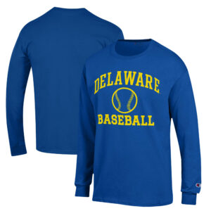 Men's Champion  Royal Delaware Fightin' Blue Hens Icon Baseball Long Sleeve T-Shirt