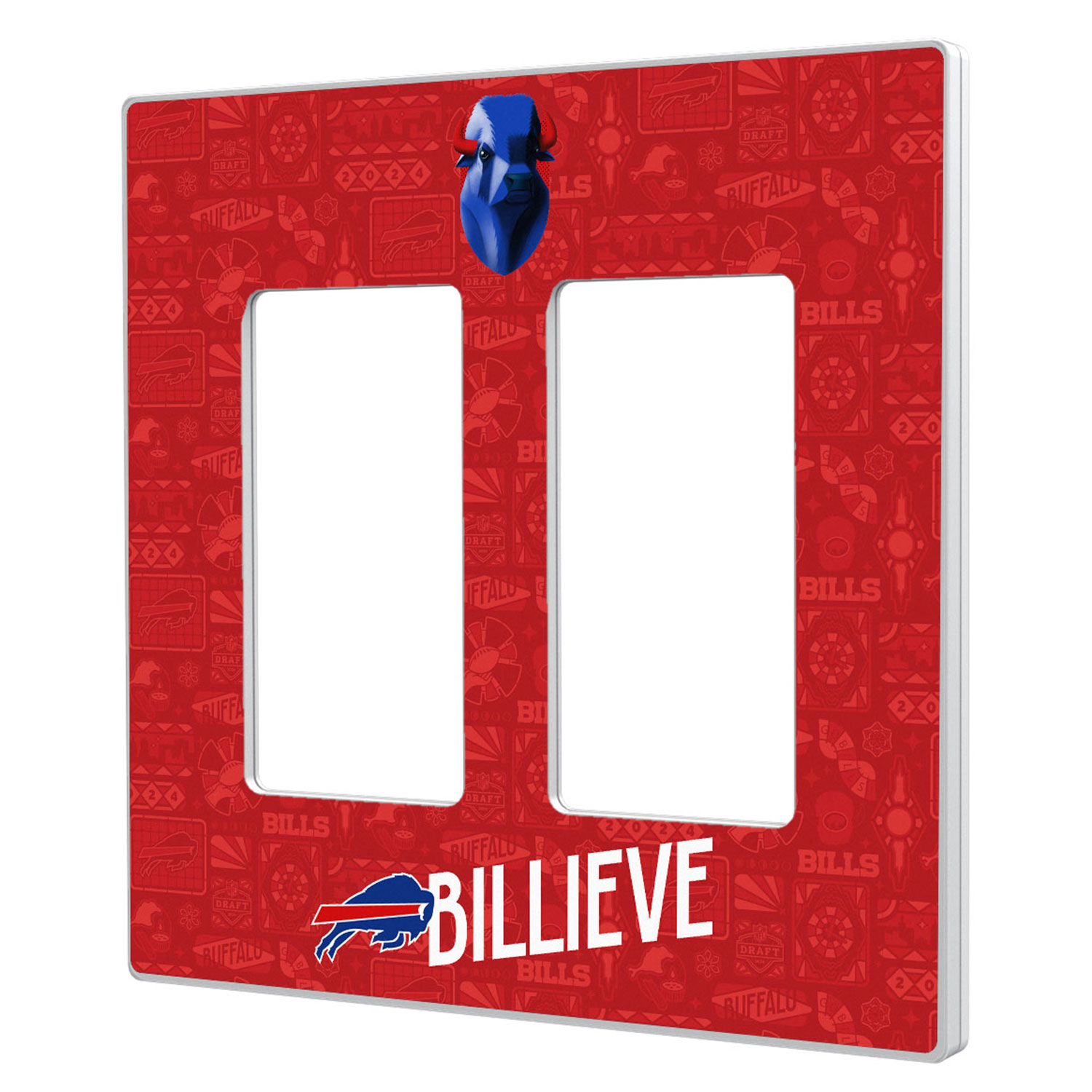 Buffalo Bills 2024 Illustrated Limited Edition Double Rocker Light Switch Plate
