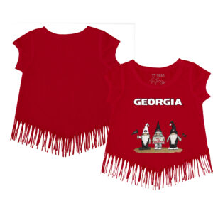 Toddler Tiny Turnip Red Georgia Bulldogs Gnomes Fringe T-Shirt