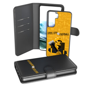 Keyscaper Black Pittsburgh Steelers Galaxy Wallet Case