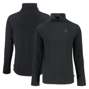 Women's Cutter & Buck Black Arizona Diamondbacks  Coastline Epic Comfort Eco Recycled Funnel Neck Raglan Pullover Top