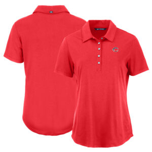 Women's Cutter & Buck Red Cincinnati Reds Stars And Stripes Coastline Epic Comfort Eco Recycled Polo