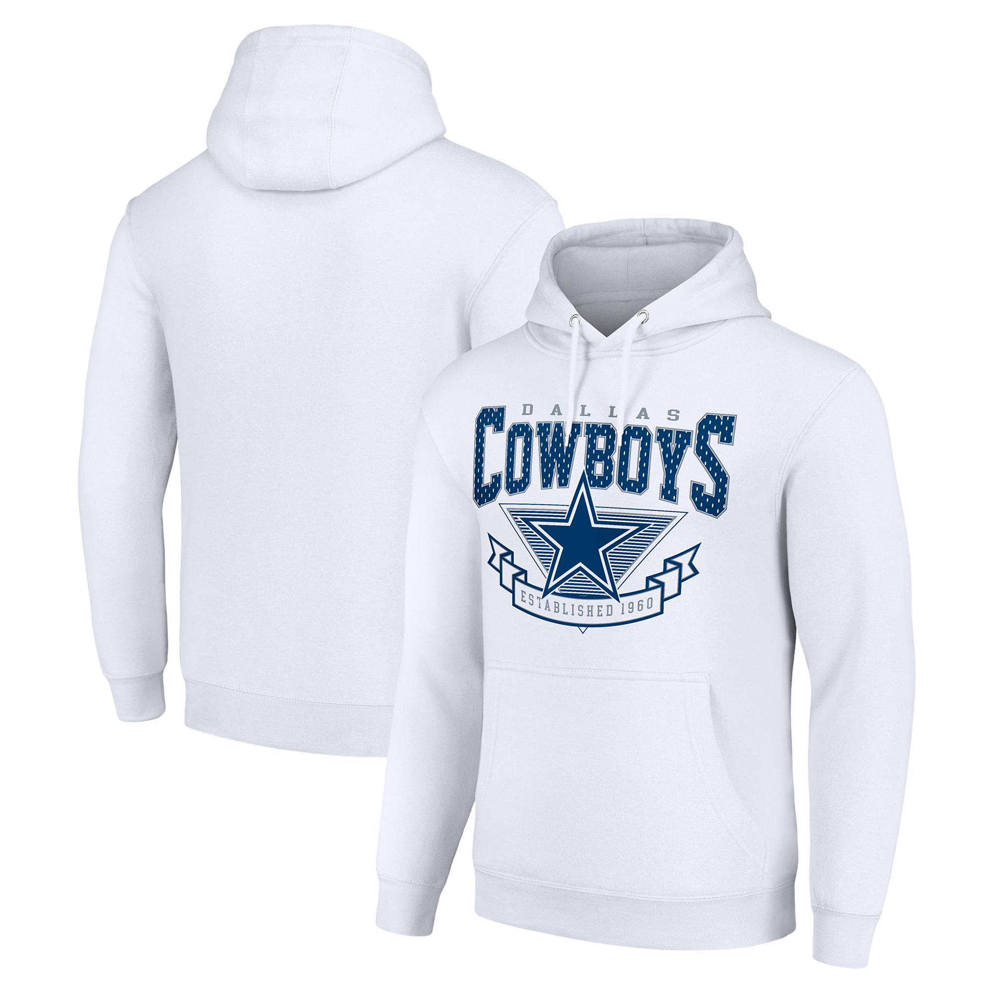 Men's Starter White Dallas Cowboys ‘80s Inspired Pullover Hoodie - Image 2