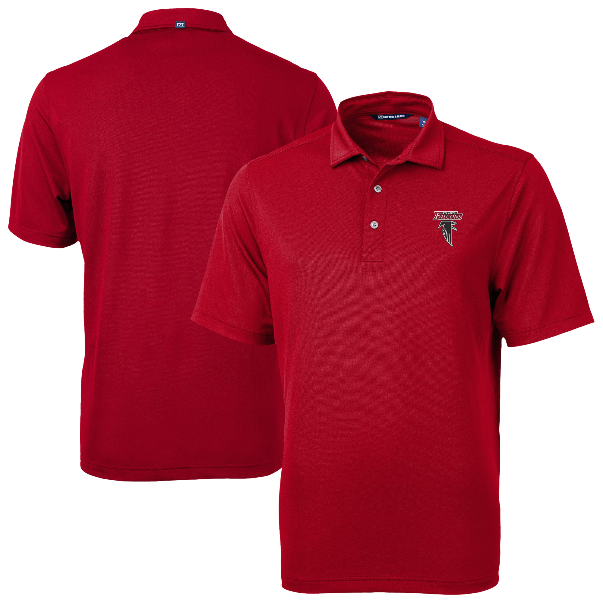 Men's Cutter & Buck Red Atlanta Falcons Virtue Eco Pique Recycled Polo - Image 5
