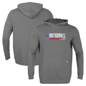 Men's Levelwear Gray Washington Nationals Relay Aviation Pullover Hoodie