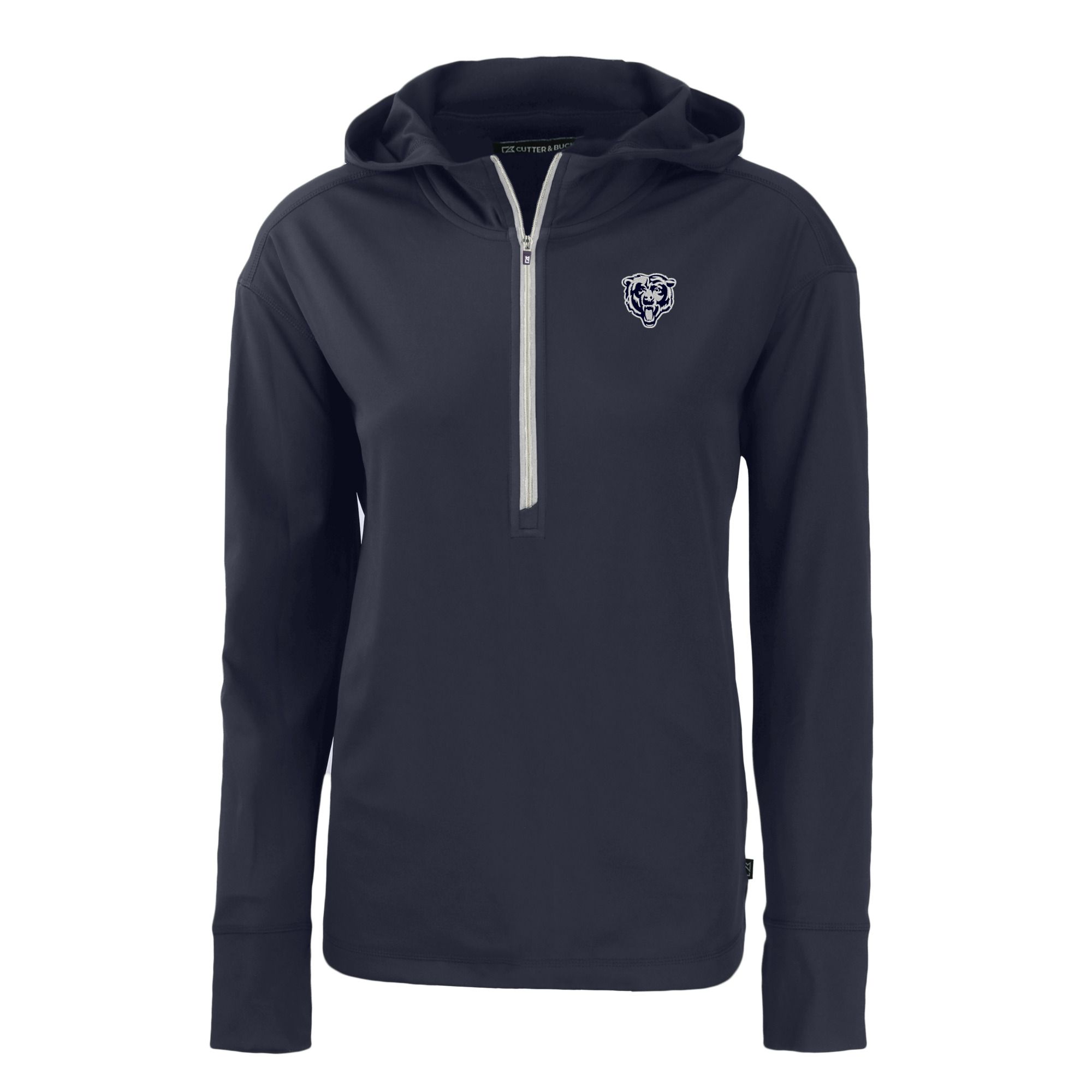Women's Cutter & Buck Gray Denver Broncos Charter Eco Recycled Half-Zip Hooded Anorak Jacket - Image 3
