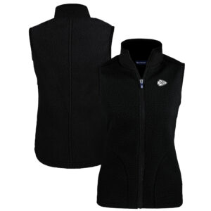 Men's Cutter & Buck  Black Pittsburgh Pirates Cooperstown Collection Rainier Primaloft Eco Full-Zip Hooded Jacket