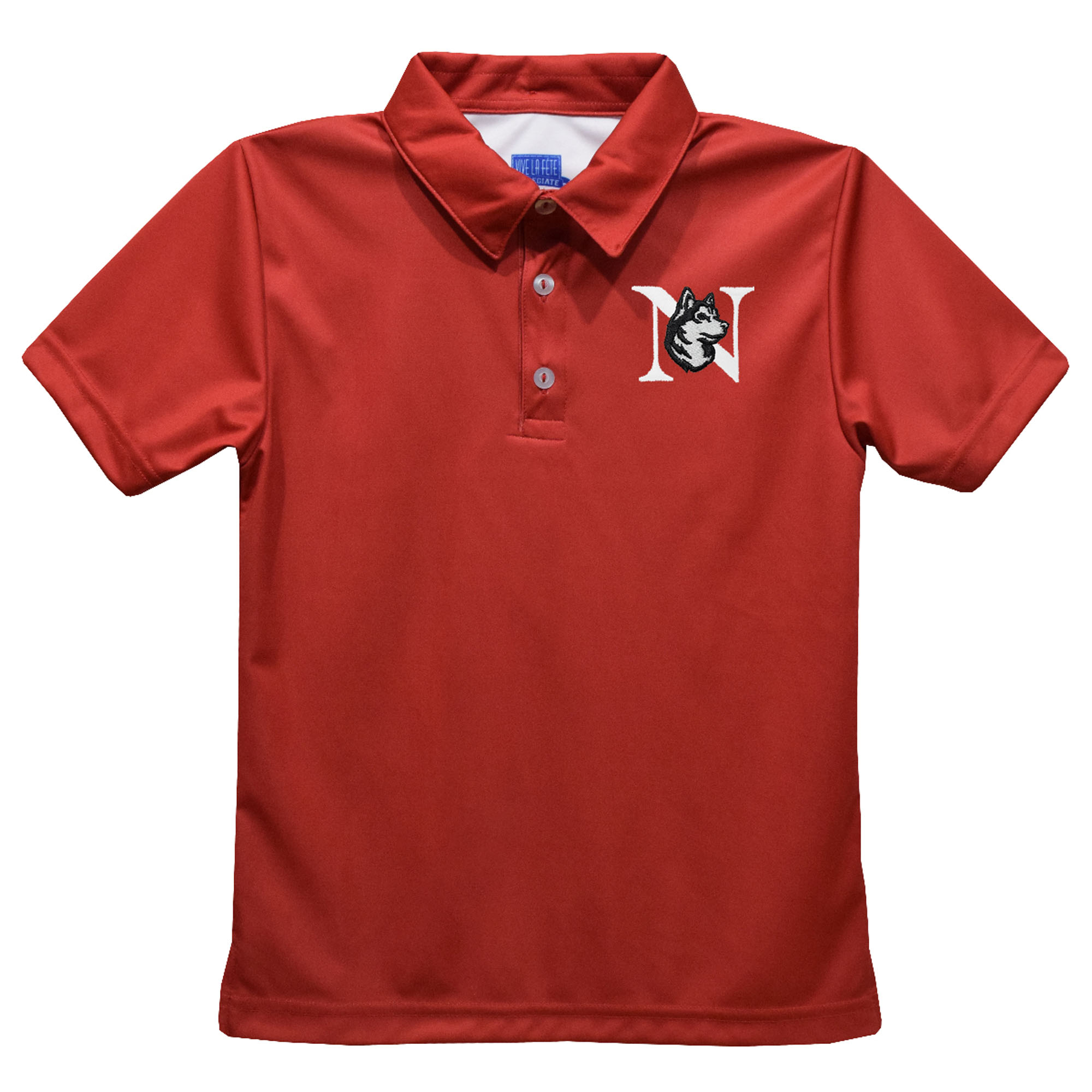 Youth Vive La Fete Red Northeastern Huskies Solid Polo
