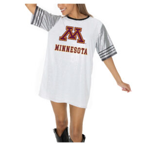 Women's Gameday Couture  White Minnesota Golden Gophers Full Sequin Jersey Dress