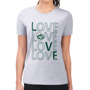 Women's G-III 4Her by Carl Banks Heather Gray New York Jets Large Love Team T-Shirt