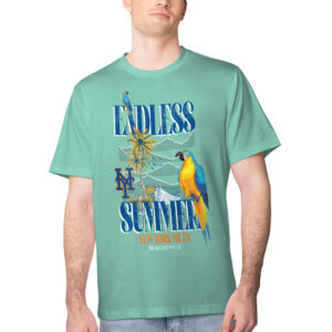 Men's Margaritaville Mint New York Mets Endless Summer Parrot Graphic T-Shirt