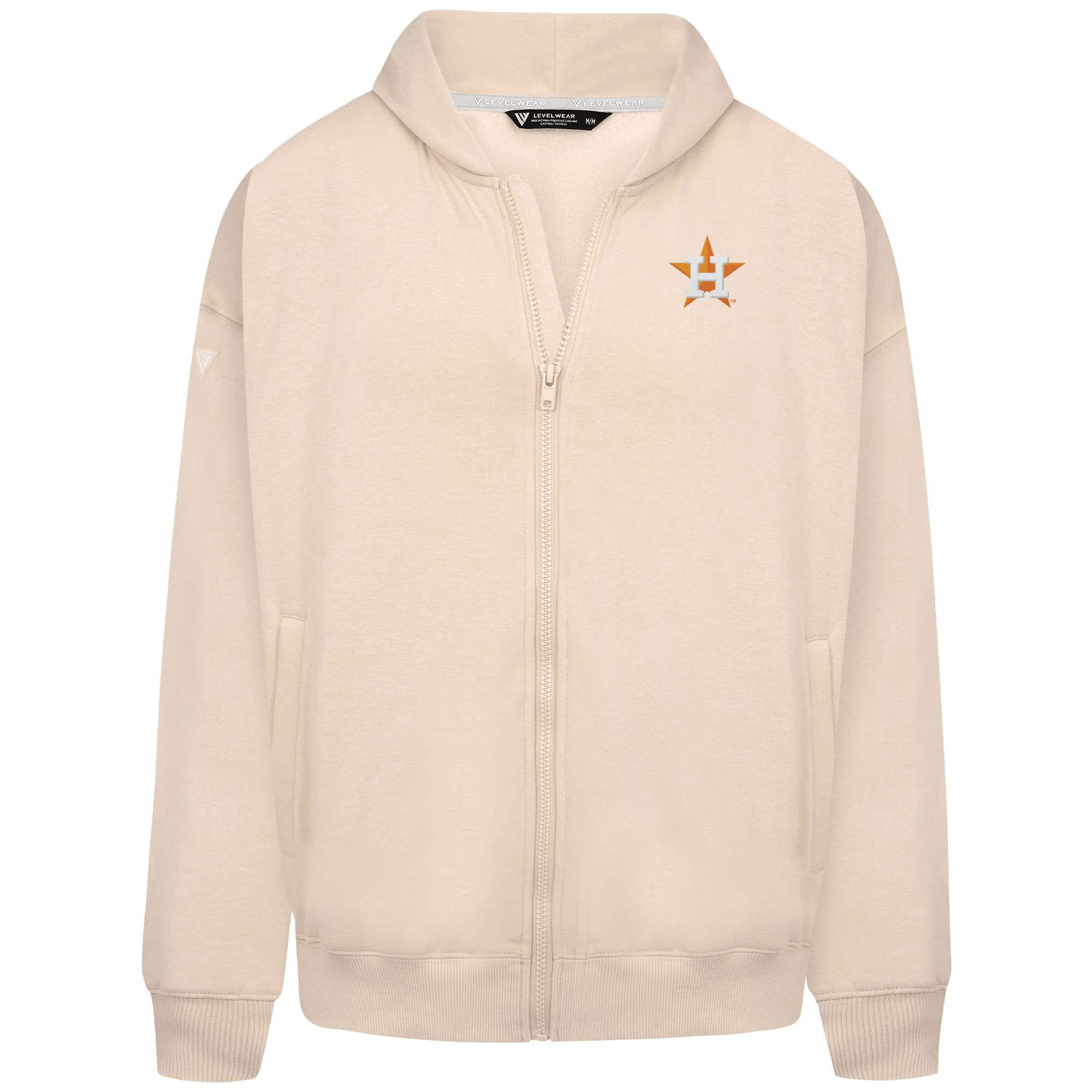 Men's Levelwear Khaki Houston Astros Uphill Primary Full-Zip Hoodie - Image 3
