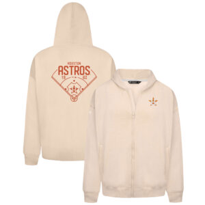 Men's Levelwear Khaki Houston Astros Uphill Primary Full-Zip Hoodie