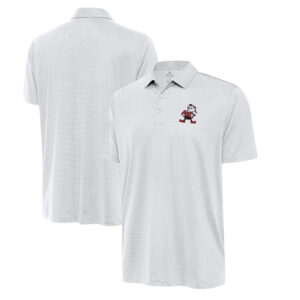 Men's Antigua White Cleveland Browns Eclipse Polo