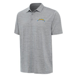Men's Antigua Heather Gray Los Angeles Chargers Layout Polo