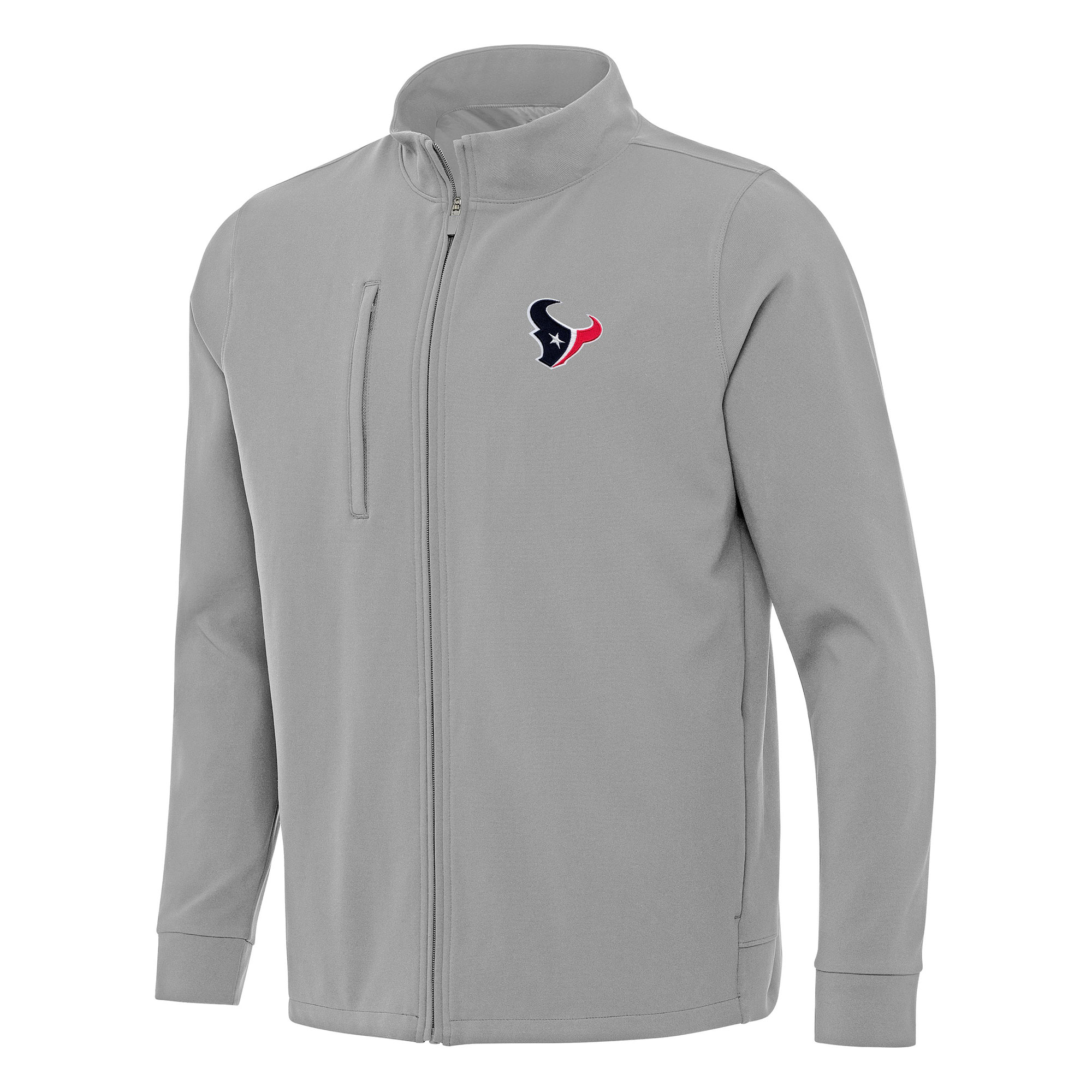Men's Antigua Gray Houston Texans Regard Full-Zip Jacket