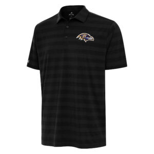 Men's Antigua Black Baltimore Ravens Big & Tall Tunnel Polo