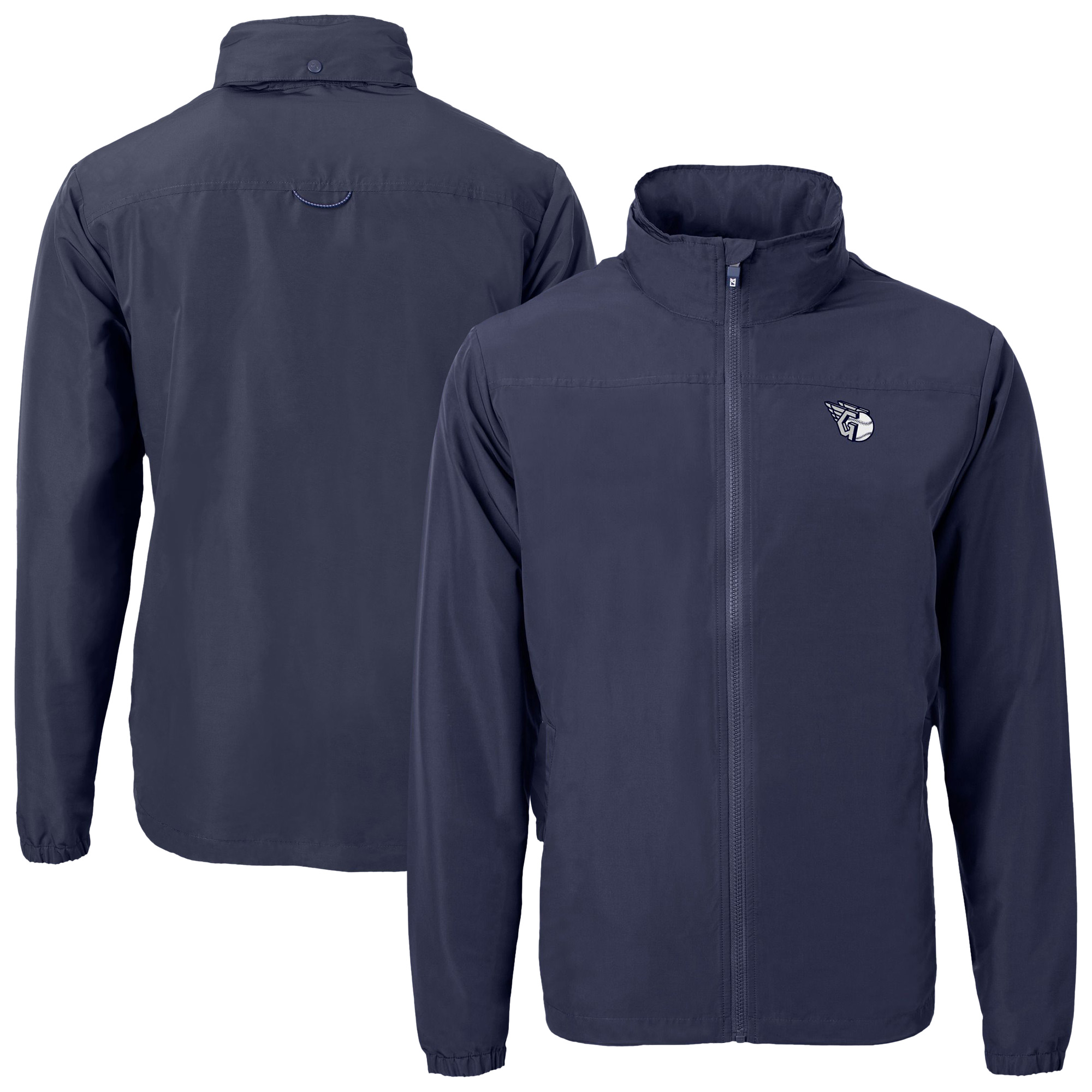 Men's Cutter & Buck Navy Cleveland Guardians Charter Eco Recycled Full-Zip Hoodie Jacket