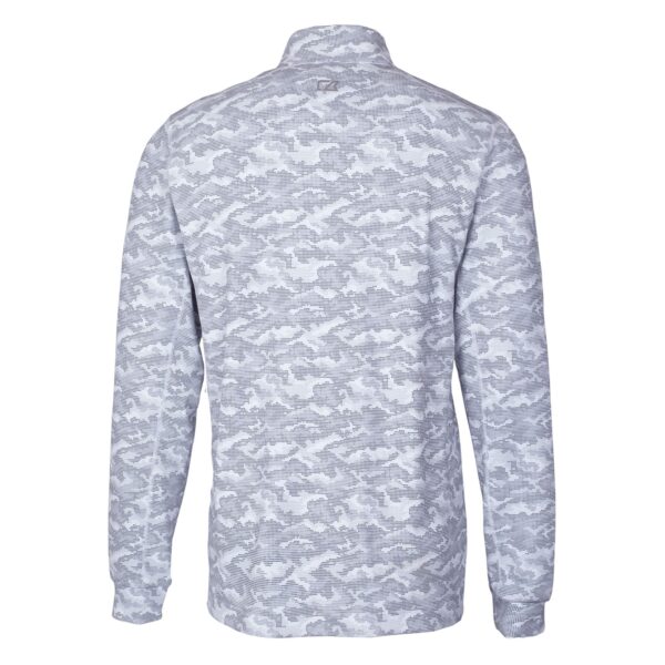 Men's Cutter & Buck Heather Charcoal Houston Oilers Throwback Logo Mainsail Sweater-Knit Half-Zip Pullover Jacket - Image 4