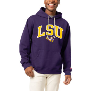 Men's League Collegiate Wear Purple LSU Tigers Essentials 2.0 Fleece Pullover Hoodie