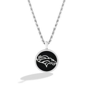True Fan Denver Broncos 1/15 CT. T.W. Diamond & Oval Black Onyx Necklace