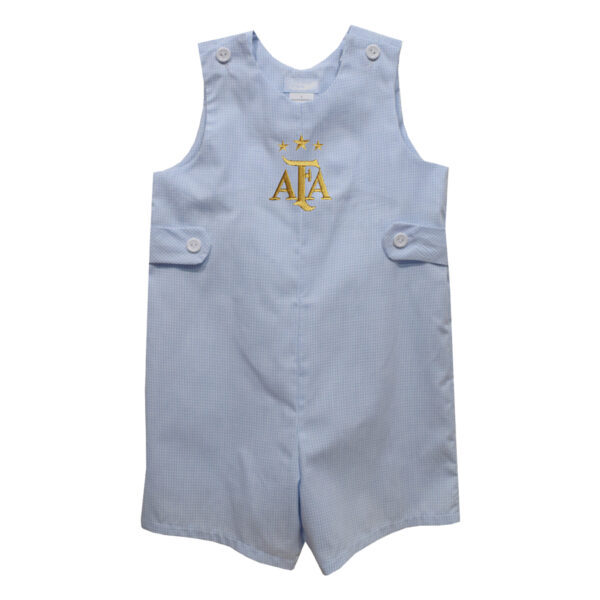 Girls Toddler Vive La Fete  Light Blue Argentina National Team Infant Gingham Jon Jon Romper
