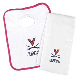 Infant Chad & Jake Virginia Cavaliers Team Personalized Bib & Burp Cloth Set