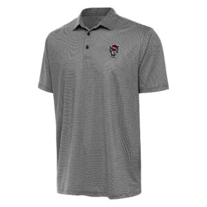 Men's Antigua Black/White NC State Wolfpack Rings Polo
