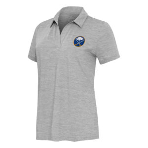 Women's  Antigua Heather Gray Buffalo Sabres Layout V-Neck Polo