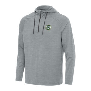 Men's Antigua Heather Gray Colorado State Rams Spikes Raglan Quarter-Zip Hoodie