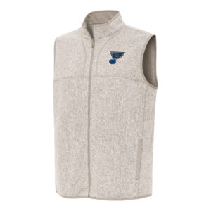Men's Antigua Oatmeal St. Louis Blues Fortune Full-Zip Vest
