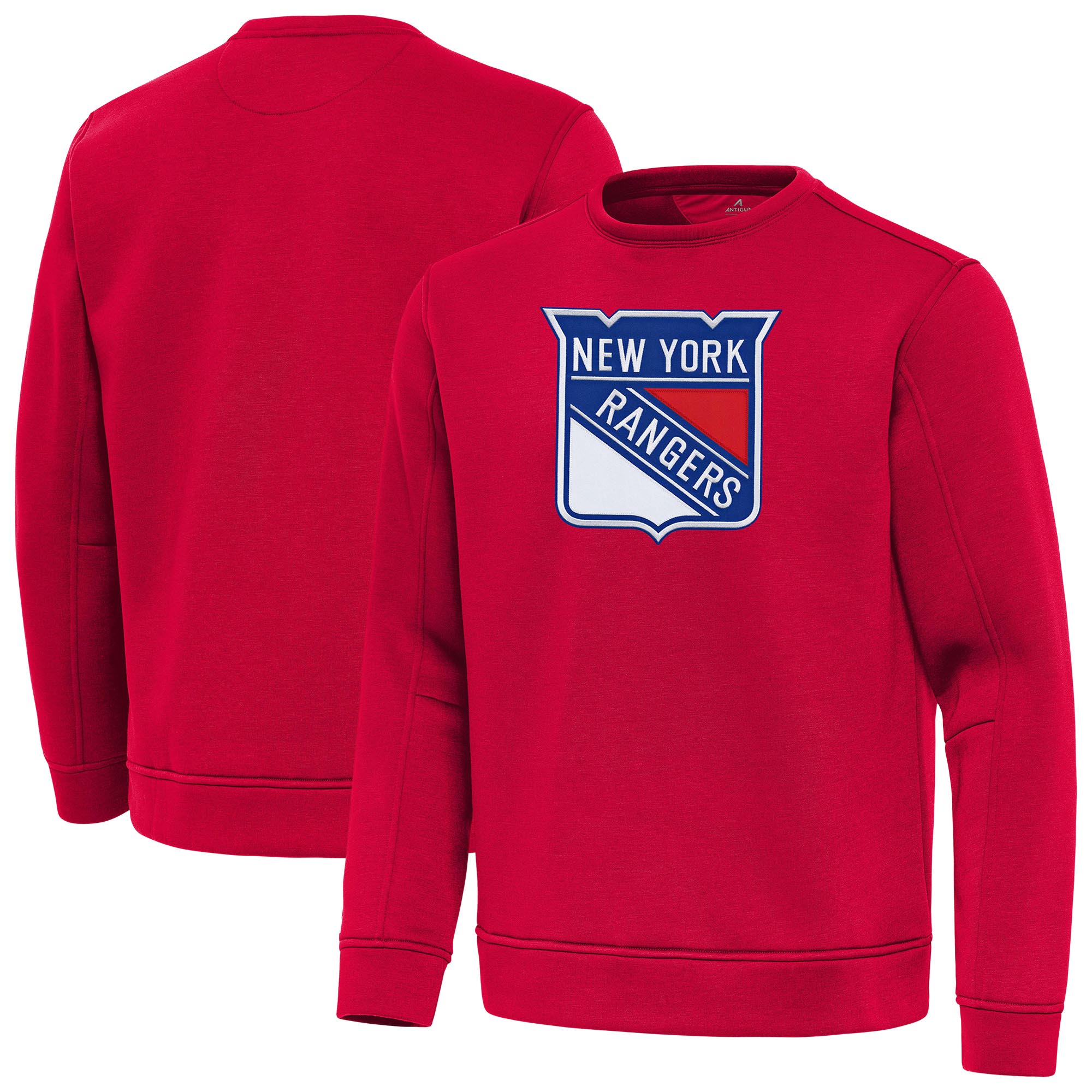 Men's Antigua Red New York Rangers Relevant Lightweight Pullover Sweatshirt