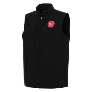 Men's Antigua Black Atlanta Hawks Regard Full-Zip Vest