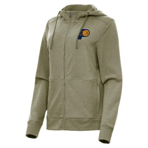 Women's Antigua Olive Indiana Pacers Seeker Full-Zip Hoodie Jacket