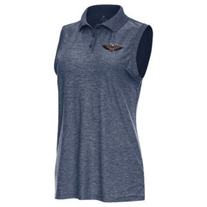 Women's Antigua  Heather Navy New Orleans Pelicans Recap Sleeveless Polo