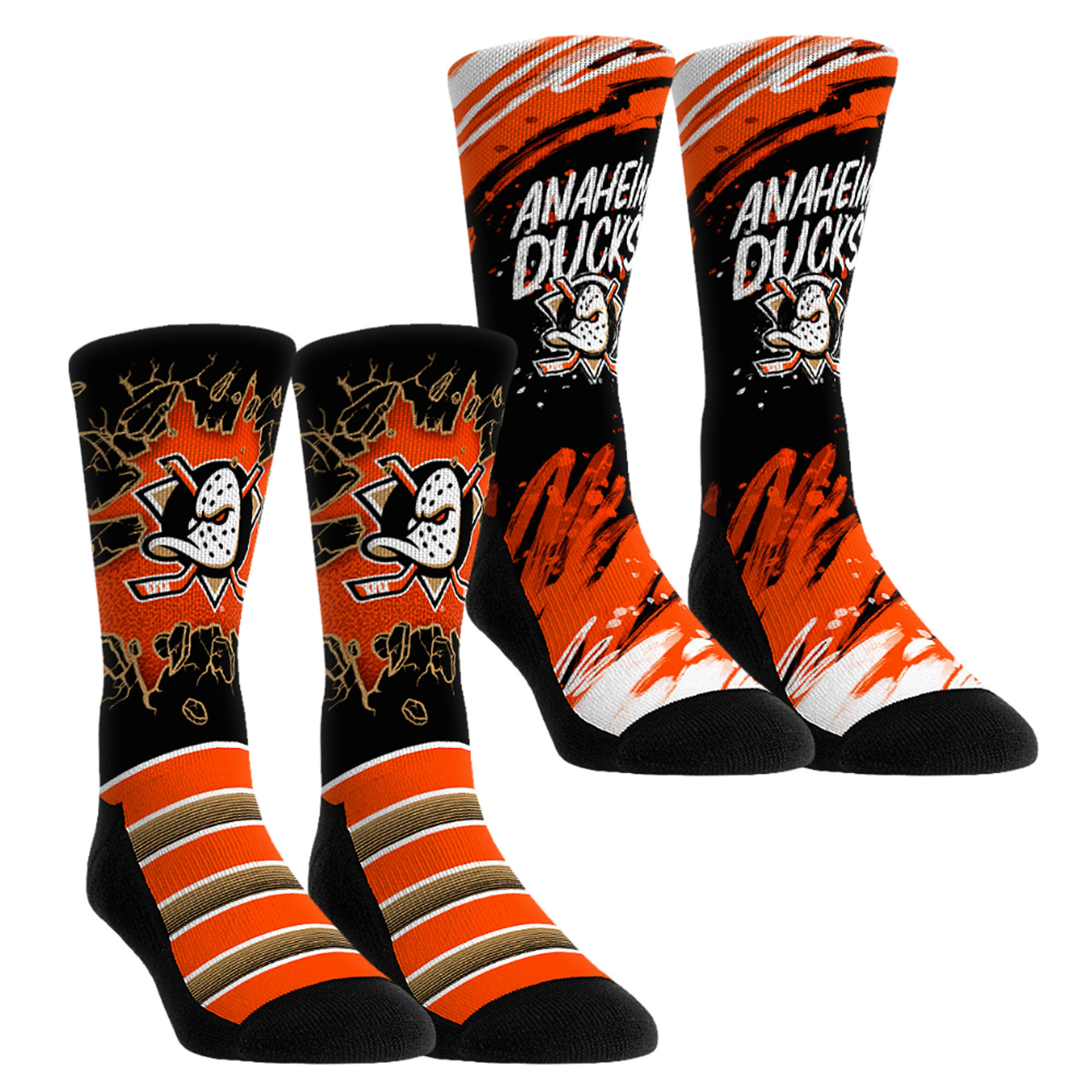 Unisex Rock Em Socks Anaheim Ducks Ice Breaker Two-Pack Crew Socks Set