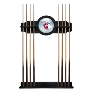 Black Cleveland Guardians Eight Stick Wood Pool Cue Rack