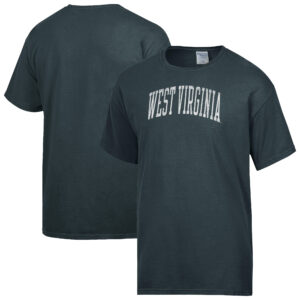 Men's ComfortWash  Charcoal West Virginia Mountaineers Distressed Arch T-Shirt