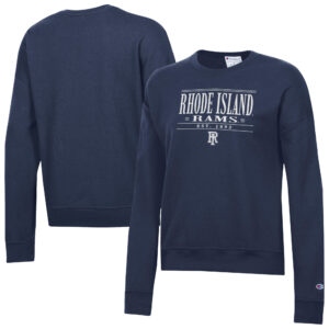 Women's Champion  Navy Rhode Island Rams Powerblend Pullover Sweatshirt