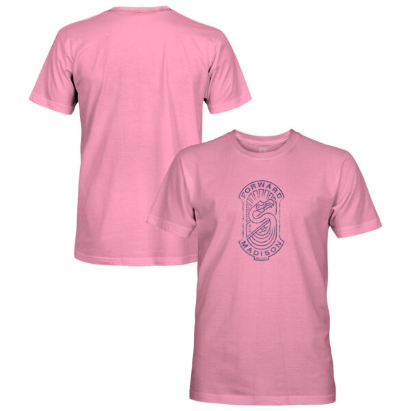 Men's 1863FC  Pink Forward Madison FC Badge Short Sleeve T-Shirt