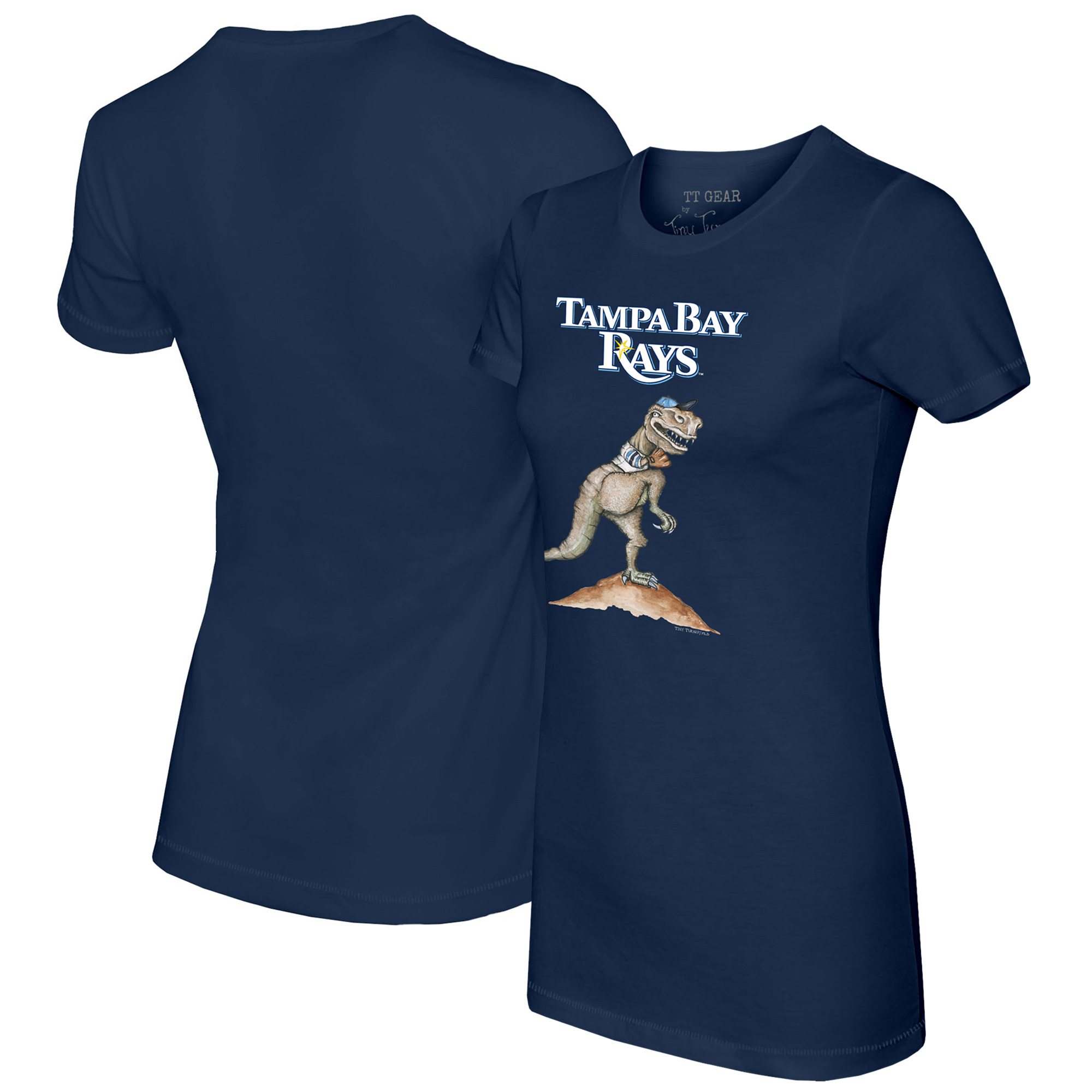 Women's Tiny Turnip Navy Tampa Bay Rays TT Rex T-Shirt