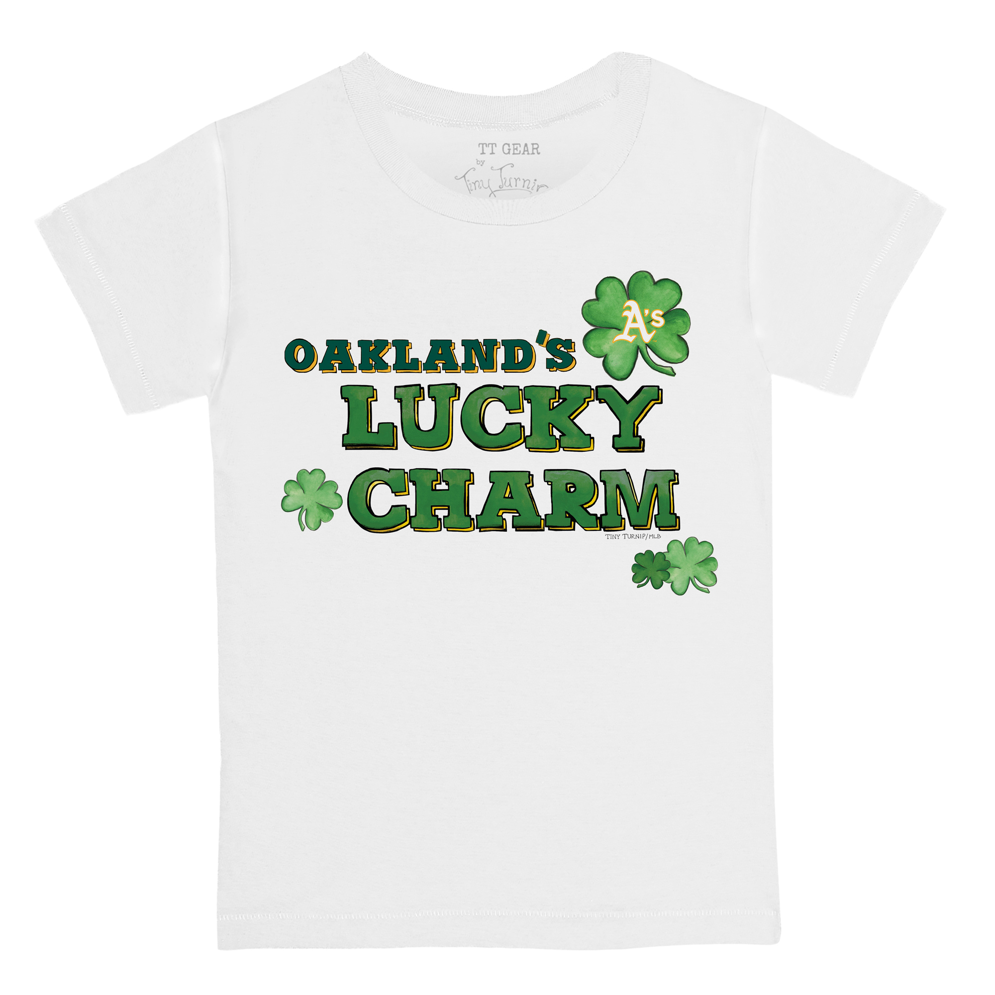 Toddler Tiny Turnip White Oakland Athletics Lucky Charm T-Shirt - Image 3