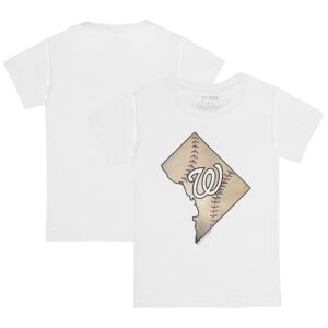 Toddler Tiny Turnip White Washington Nationals State Outline T-Shirt