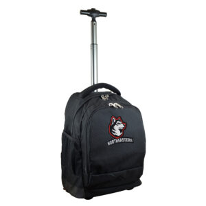 Black Northeastern Huskies 19'' Premium Wheeled Backpack
