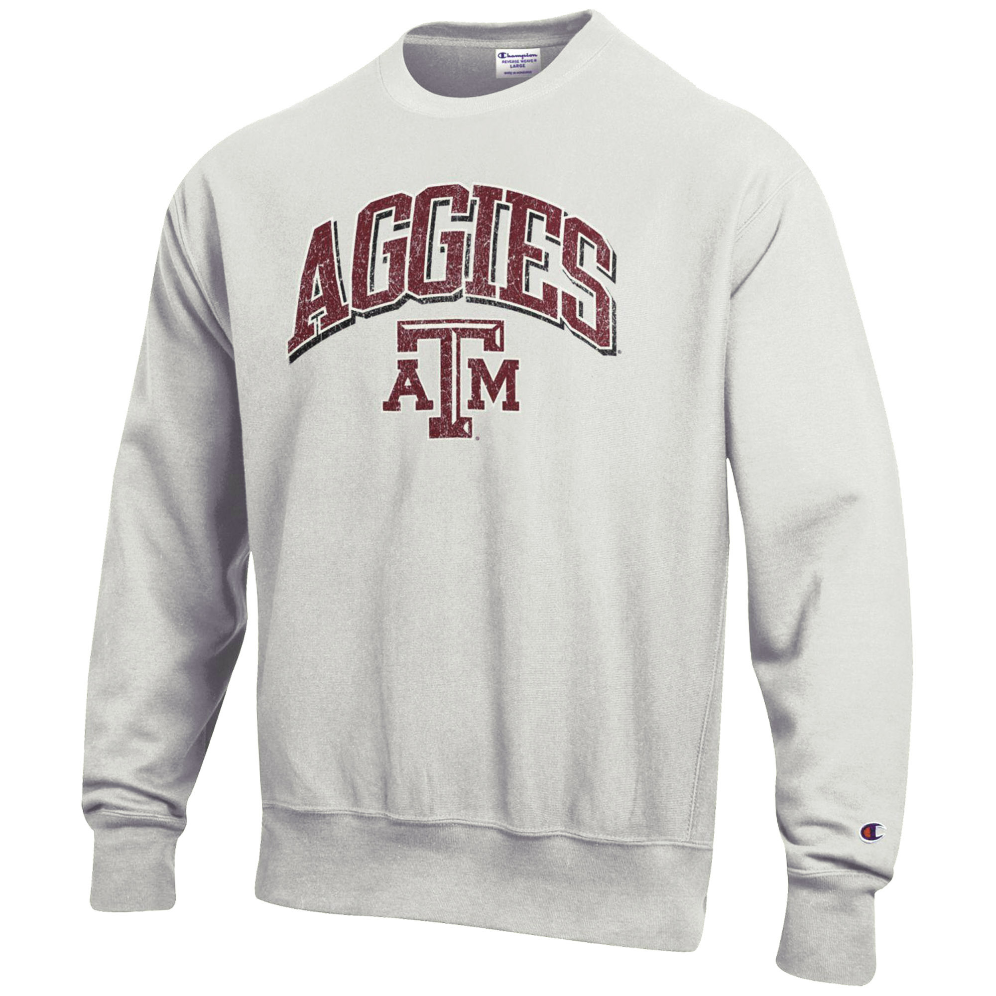 Men's Champion Gray Texas A&M Aggies Arch Over Logo Reverse Weave Pullover Sweatshirt - Image 3