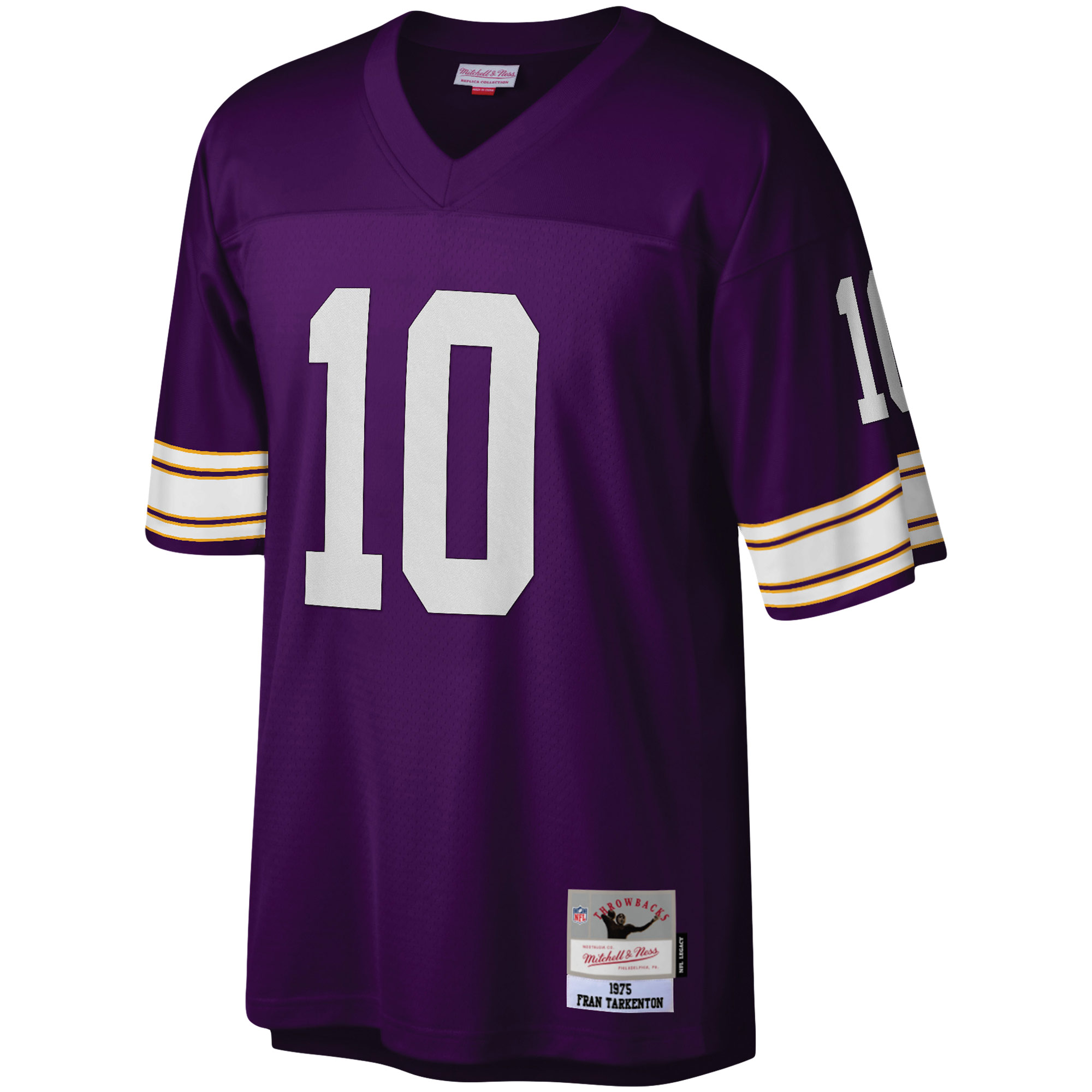 Men's Mitchell & Ness Fran Tarkenton Purple Minnesota Vikings Legacy Replica Jersey - Image 6