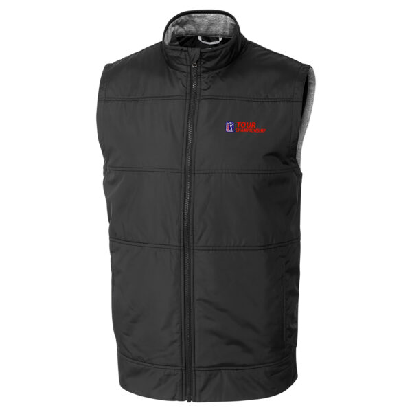 Men's Cutter & Buck Black TOUR Championship Stealth Full-Zip Vest