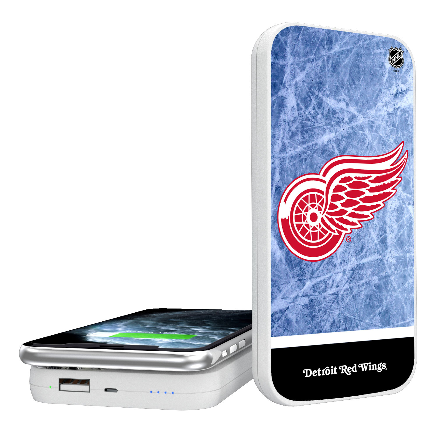 Detroit Red Wings Wordmark Wireless Power Bank